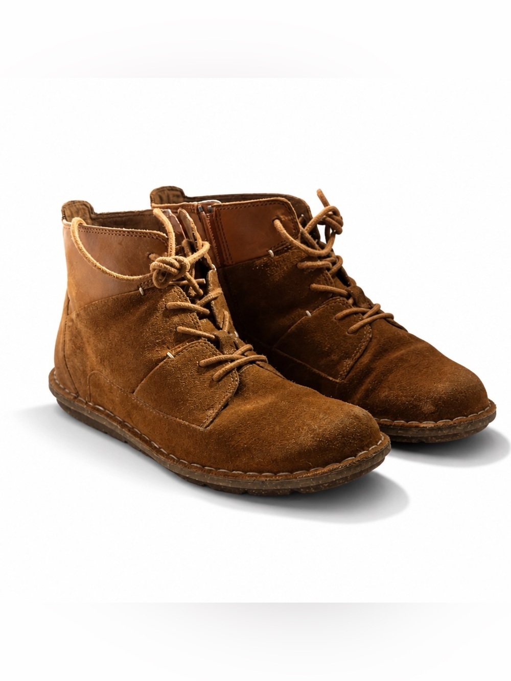 Clarks Tan Suede Lace-Up Ankle Boots